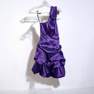 Purple One-Shoulder Dress Sz XS by Let's Fashion